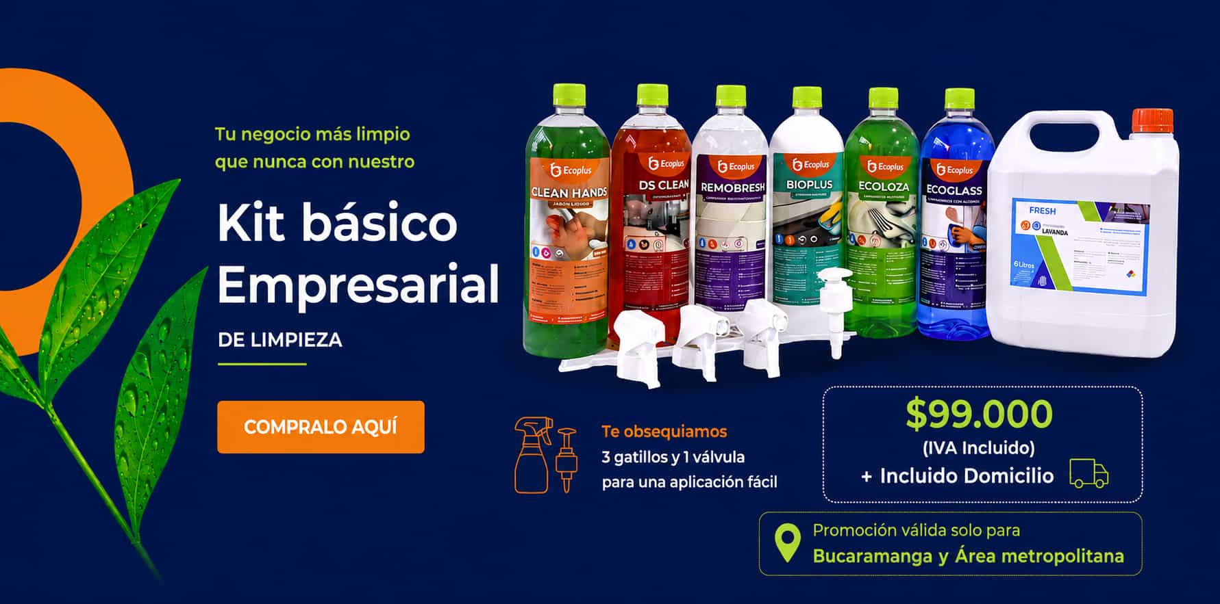 Kit básico empresarial de limpieza - productos de limpieza industrial Colombia